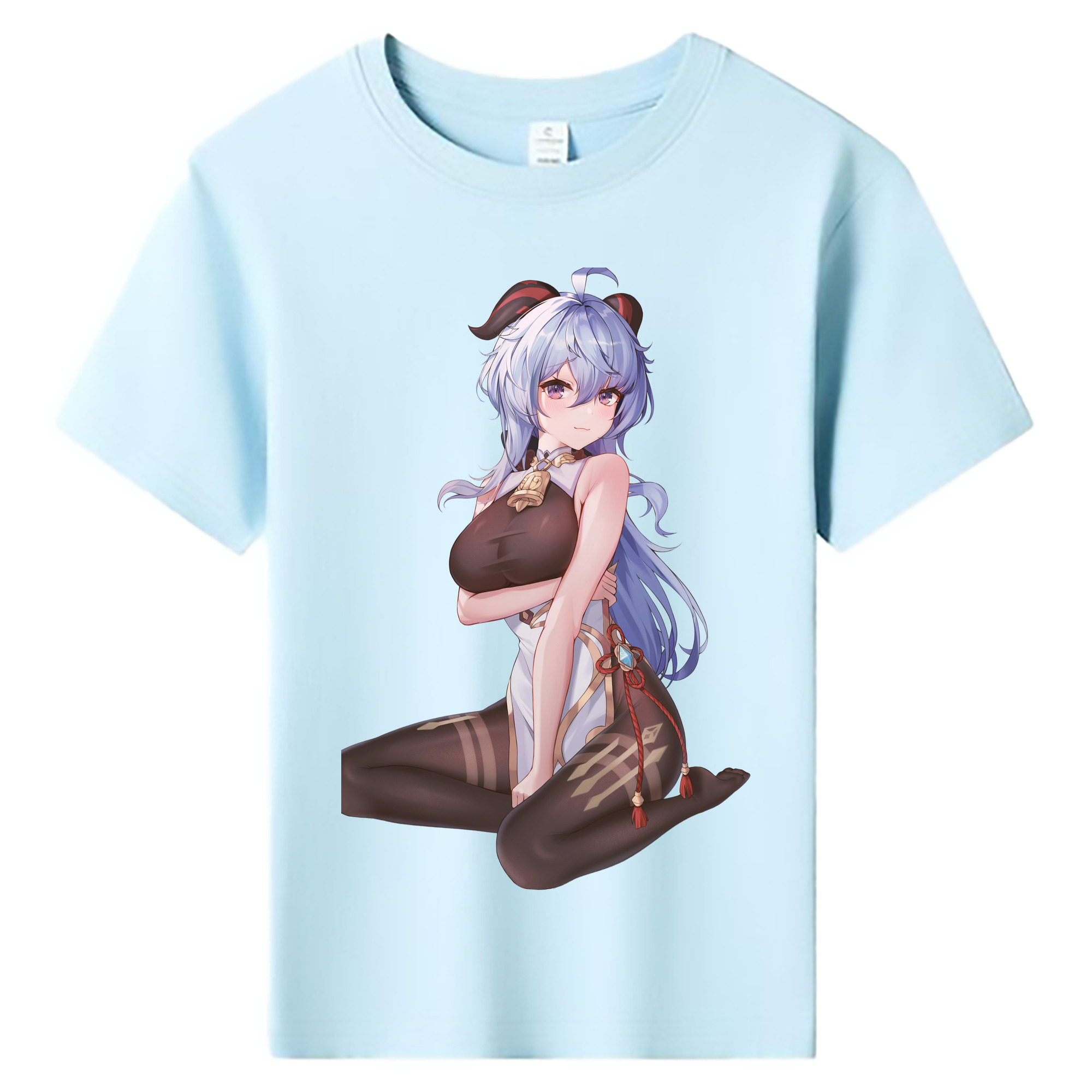 げんし神 甘雨 かんう genshin Ganyu 綿100％キッズTシャツ（フロントプリント）